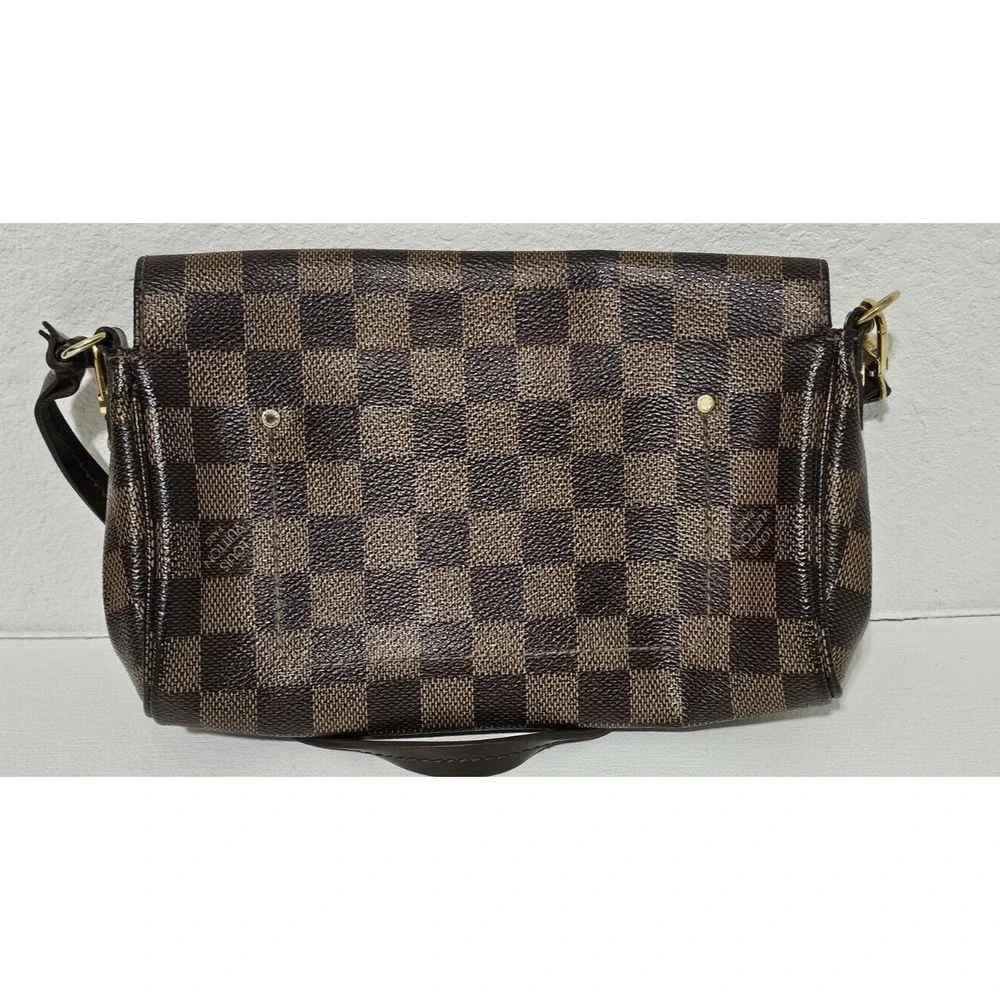 LOUIS VUITTON Favorite PM Damier Ebene Crossbody Bag FRANCE‎  Du1154 Color Brown